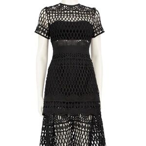 Self-Portrait Black Tiered Maxi Cocktail Dress